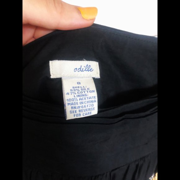 Anthropologie Odille silk beaded floral skirt - Picture 8 of 11